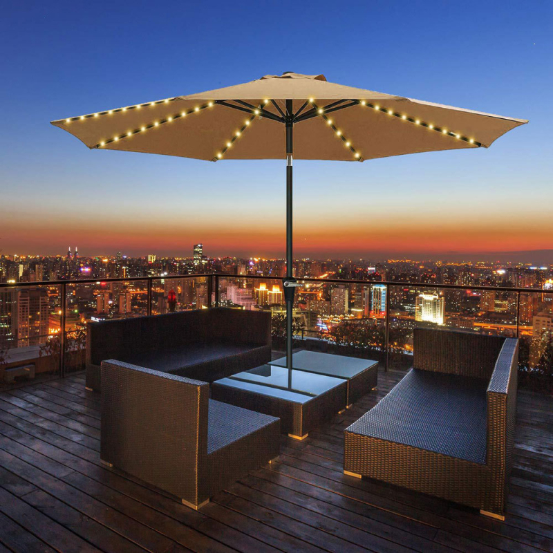 LED слънчева чадърна лампа — IP65 външно осветление, 4.5V, 50 000 ч живот, работа 6–12 ч, Green Lantern