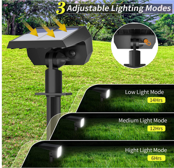 Ηλιακός προβολέας κήπου για γκαζόν με 56 LED, IP66, CE πιστοποίηση, διάρκεια φωτισμού 6–12 ωρών