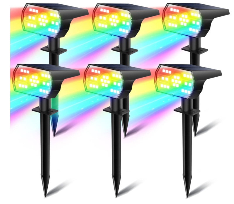 Ηλιακός προβολέας κήπου για γκαζόν με 56 LED, IP66, CE πιστοποίηση, διάρκεια φωτισμού 6–12 ωρών