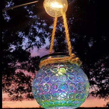 Ηλιακό LED εξωτερικό διακοσμητικό φως, γυάλινο βάζο με ουρανό γεμάτο αστέρια, IP65, 5W, 1.2V, 6–12h, επαγωγικός διακόπτης