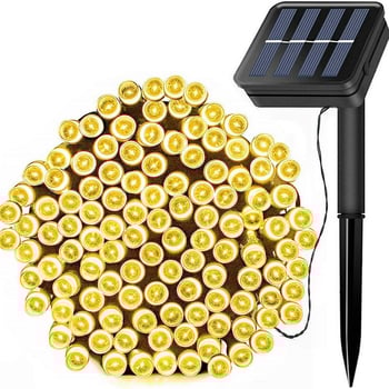 Saulės energijos Kalėdinė šviesų virvutė dekoracijoms, 1.2 V įėjimo įtampa, modelis AI20200916012, mygtuko valdymas