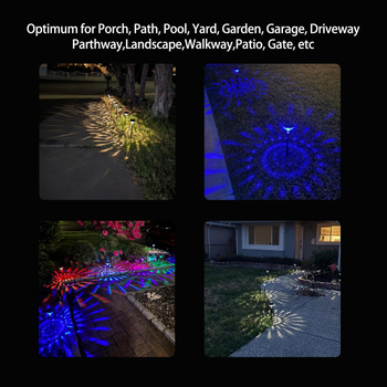 Εξωτερικός ηλιακός λαμπτήρας κήπου με προβολή σταγονιδιών νερού και διαμαντόσκιά, διάρκεια λειτουργίας 6–12 ωρών, χειροκίνητος διακόπτης, CE πιστοποίηση, τάση 1,2V