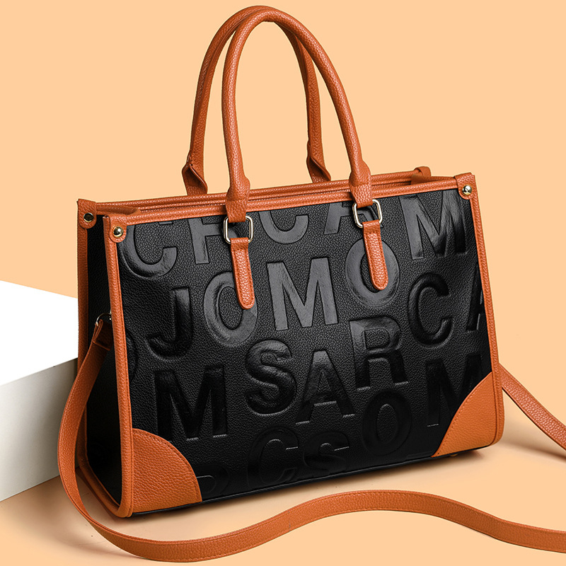 PU anyagú tote táska nagy kapacitású, háromdimenziós külső dizájn, cipzáras záródás, belső cipzáras zseb (2024 téli szezon)