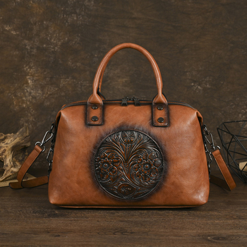 Női retro PU tote táska reliefes felülettel, kézben és crossbody hordható, tavasz 2024