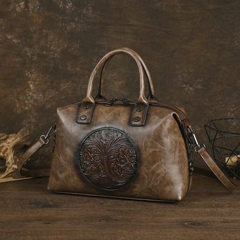 Női retro PU tote táska reliefes felülettel, kézben és crossbody hordható, tavasz 2024