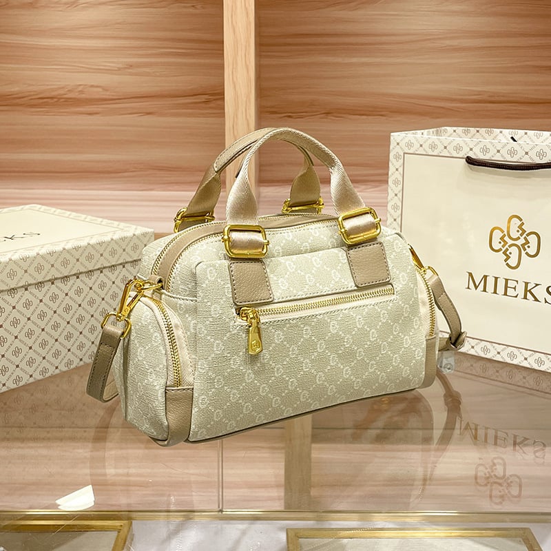 Mikaisi Dumpling Bag – PU városi stílusú táska fedéllel, cipzáras zárás, poliészter bélés, dumpling alakú