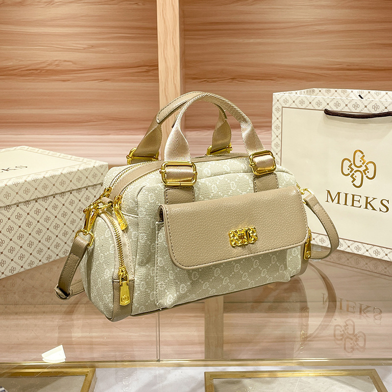 Mikaisi Dumpling Bag – PU városi stílusú táska fedéllel, cipzáras zárás, poliészter bélés, dumpling alakú