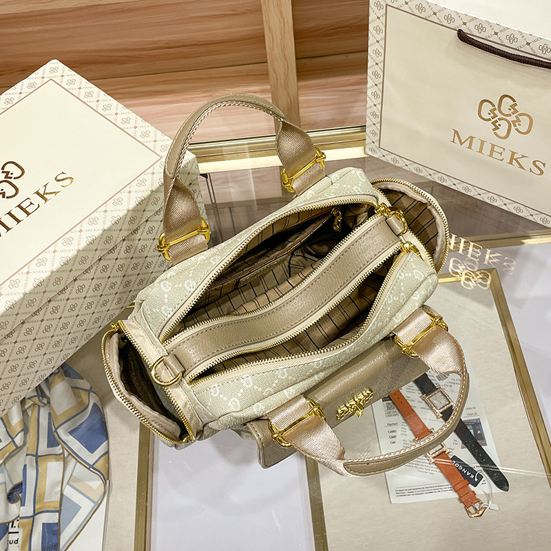 Mikaisi Dumpling Bag – PU városi stílusú táska fedéllel, cipzáras zárás, poliészter bélés, dumpling alakú