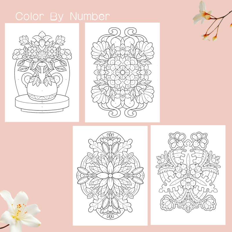 Книга за рисуване по цифри за възрастни — релаксация с акварел, качество A+, хартия 100 g, книга с илюстрации