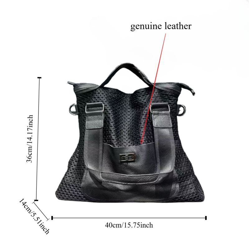 Valódi bőr tote táska, városi minimalist stílus, vízszintes négyzet alakú, cipzáras záródás, belső zseb a telefon számára, poliészter bélés.