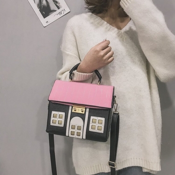 Γυναικεία crossbody τσάντα σε κορεατικό στυλ από PU, οριζόντιου τετράγωνου σχήματος, κλείσιμο με κλειδαριά, εσωτερική θήκη για κινητό