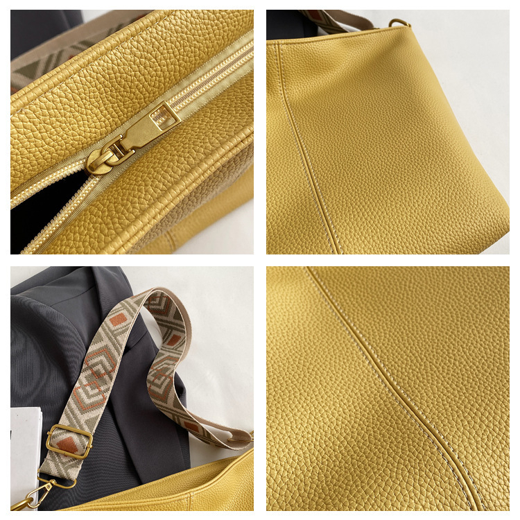 Geantă PU Tote — Inspirație vintage, formă orizontală pătrată, închidere cu fermoar, buzunar interior cu fermoar, cu o singură curea