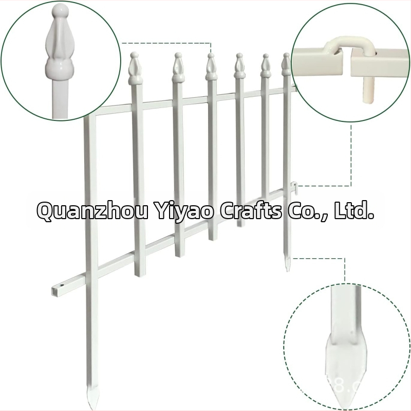 Метална градинска ограда в пасторален стил, сгъваема, за пода, един слой