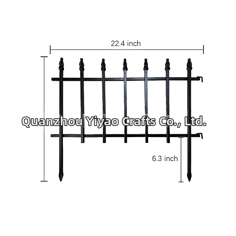 Metalinė sodo tvora pasteliniu stiliumi, sulankstoma, ant grindų, vieno sluoksnio