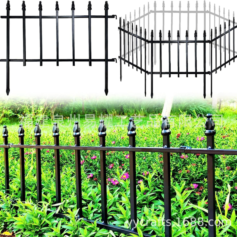 Metalinė sodo tvora pasteliniu stiliumi, sulankstoma, ant grindų, vieno sluoksnio