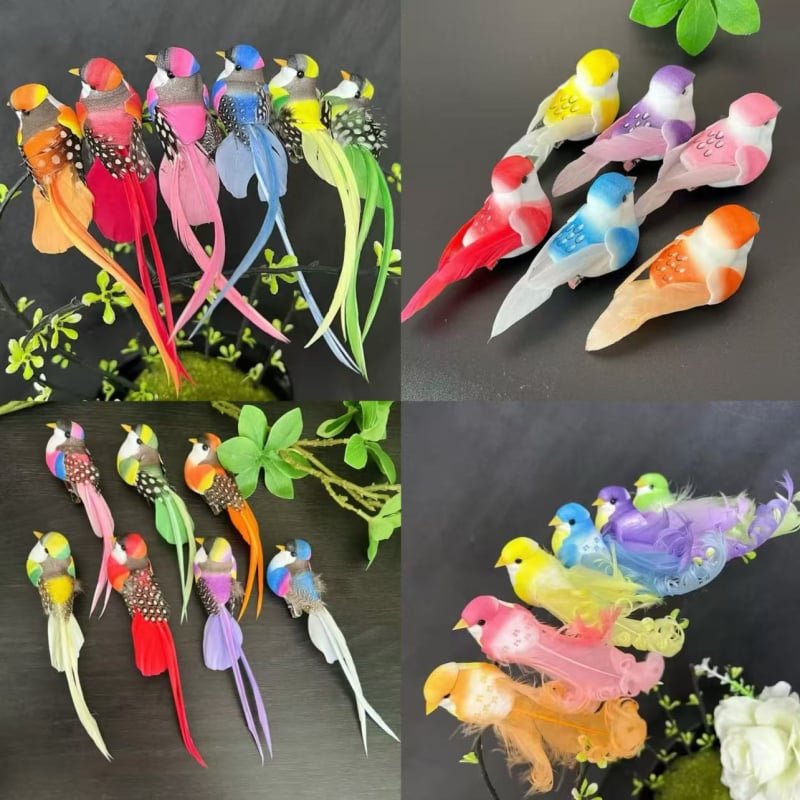 Σετ πουλιών από φτερά – χειροποίητη βιονική διακόσμηση κήπου, τεχνητά υλικά, κρεμαστά διακοσμητικά