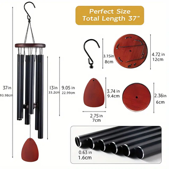 Ξύλινο κρεμαστό καμπανάκι για τον άνεμο, βαμμένο με σπρέι, μοντέρνος μινιμαλιστικός στυλ, μάρκα HF, συσκευασμένο σε Kraft χαρτί/κουτί αεροπλάνου