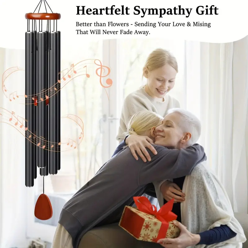 Ξύλινο κρεμαστό καμπανάκι για τον άνεμο, βαμμένο με σπρέι, μοντέρνος μινιμαλιστικός στυλ, μάρκα HF, συσκευασμένο σε Kraft χαρτί/κουτί αεροπλάνου