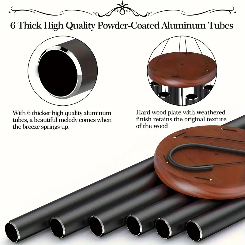 Ξύλινο κρεμαστό καμπανάκι για τον άνεμο, βαμμένο με σπρέι, μοντέρνος μινιμαλιστικός στυλ, μάρκα HF, συσκευασμένο σε Kraft χαρτί/κουτί αεροπλάνου