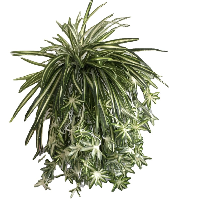 Viseća umjetna biljka od ratana, plastični listovi, poluručna/polumehanička izrada, kartonska ambalaža