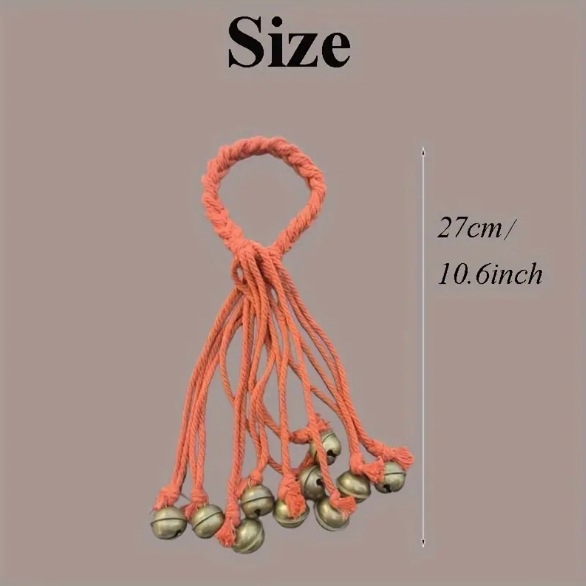 Clopot tricotat maro, pentru decor de casă, handmade, stil modern minimalist, sfoară din bumbac și in, cadou