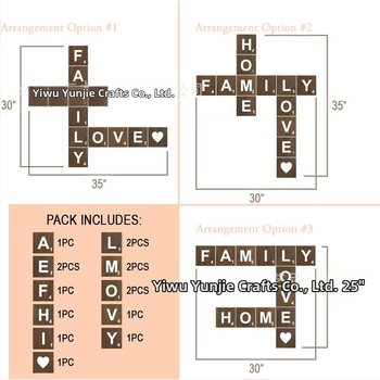 Τετράγωνη ξύλινη διακοσμητική πινακίδα τοίχου με γράμματα – Κρεμαστό, μοντέρνο και απλό διακοσμητικό για κουζίνα, σαλόνι και υπνοδωμάτιο