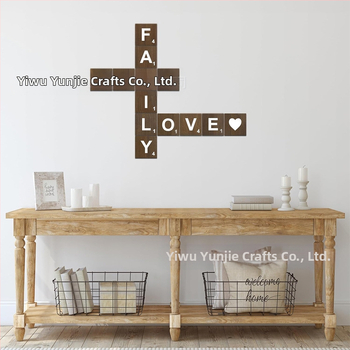 Τετράγωνη ξύλινη διακοσμητική πινακίδα τοίχου με γράμματα – Κρεμαστό, μοντέρνο και απλό διακοσμητικό για κουζίνα, σαλόνι και υπνοδωμάτιο