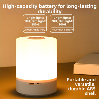 Νυχτερινό φωτιστικό κομοδίνου με έλεγχο αφής, επαναφορτιζόμενη μπαταρία, προστασία ματιών, γεωμετρική σκιά από PP