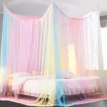 Дворцов стил москитна мрежа за двойно легло, четири врати, полиестерен материал, монтаж необходим