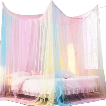 Дворцов стил москитна мрежа за двойно легло, четири врати, полиестерен материал, монтаж необходим