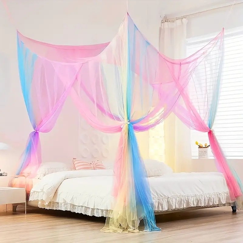 Дворцов стил москитна мрежа за двойно легло, четири врати, полиестерен материал, монтаж необходим