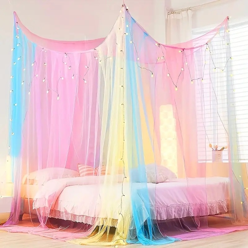 Дворцов стил москитна мрежа за двойно легло, четири врати, полиестерен материал, монтаж необходим