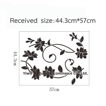 PVC Γκραφίτι 3D τοίχου πίνακας – μοτίβο από τη σειρά Κινέζικος Άνεμος, για εστιατόριο