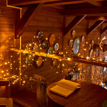 LED λάμπα κλαδιού με εύκαμπτα κλαδιά σε ρατάν για εσωτερική διακόσμηση, IP43, 3 lm, 3000K, ≤36V