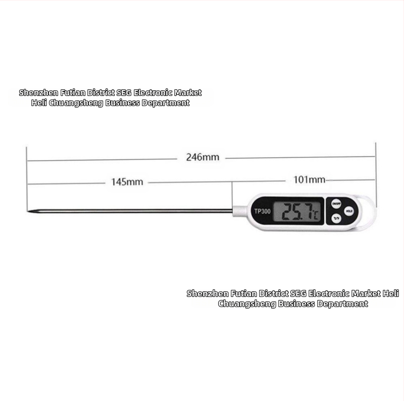 Термометър за вода за кухня и грил — цифров дисплей, стоманен игловиден датчик, резолюция 0.1°C, Haoxinda