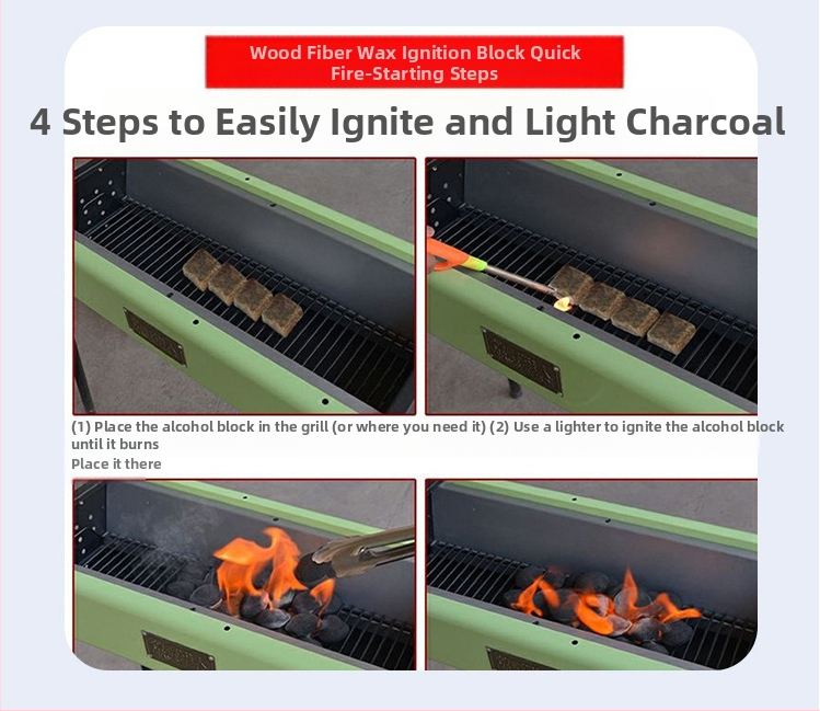 Восъчни блокчета за запалване за открито къмпинг-готвене, горивни блокове за запалване, восък за помощ при запалване (Восъчни блокчета, За къмпинг на открито, Горивен блок, Помощ за запалване)
