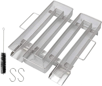 Mingde nerūdijančio plieno rūkymo sietelis/krepšys, forma M, poliruotas ir taškinis suvirinimas, 304 nerūdijantis plienas, be elektros