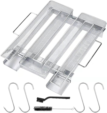 Mingde nerūdijančio plieno rūkymo sietelis/krepšys, forma M, poliruotas ir taškinis suvirinimas, 304 nerūdijantis plienas, be elektros