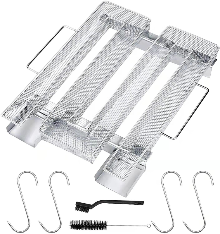 Mingde nerūdijančio plieno rūkymo sietelis/krepšys, forma M, poliruotas ir taškinis suvirinimas, 304 nerūdijantis plienas, be elektros