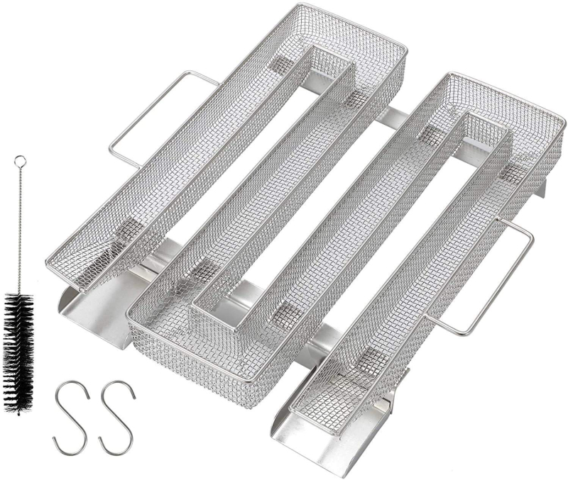 Mingde nerūdijančio plieno rūkymo sietelis/krepšys, forma M, poliruotas ir taškinis suvirinimas, 304 nerūdijantis plienas, be elektros