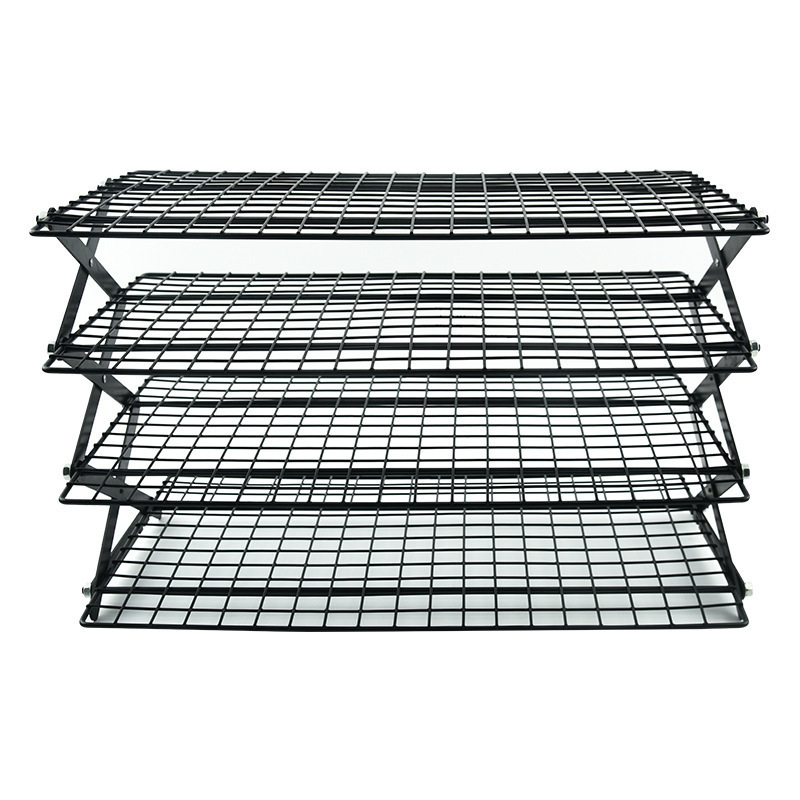 Сгъваема стойка за къмпинг кухня на открито – железна с незалепящо покритие, преносима за приготвяне на храна, сгъваема маса