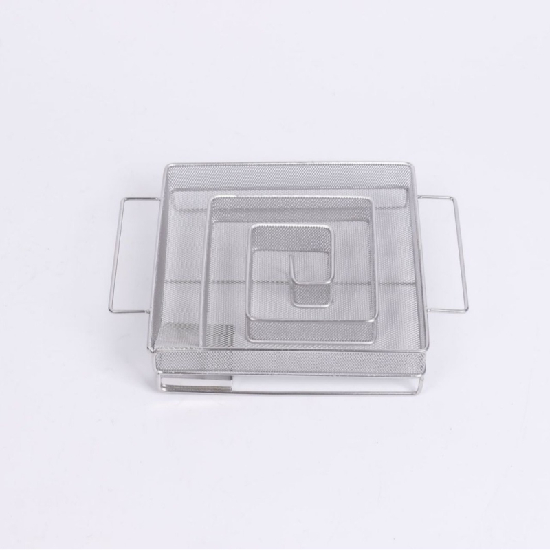 Nerūdijančio plieno apvalus rūkymo krepšelis, daugiakomponentinis grilio priedas, 0.166 kg