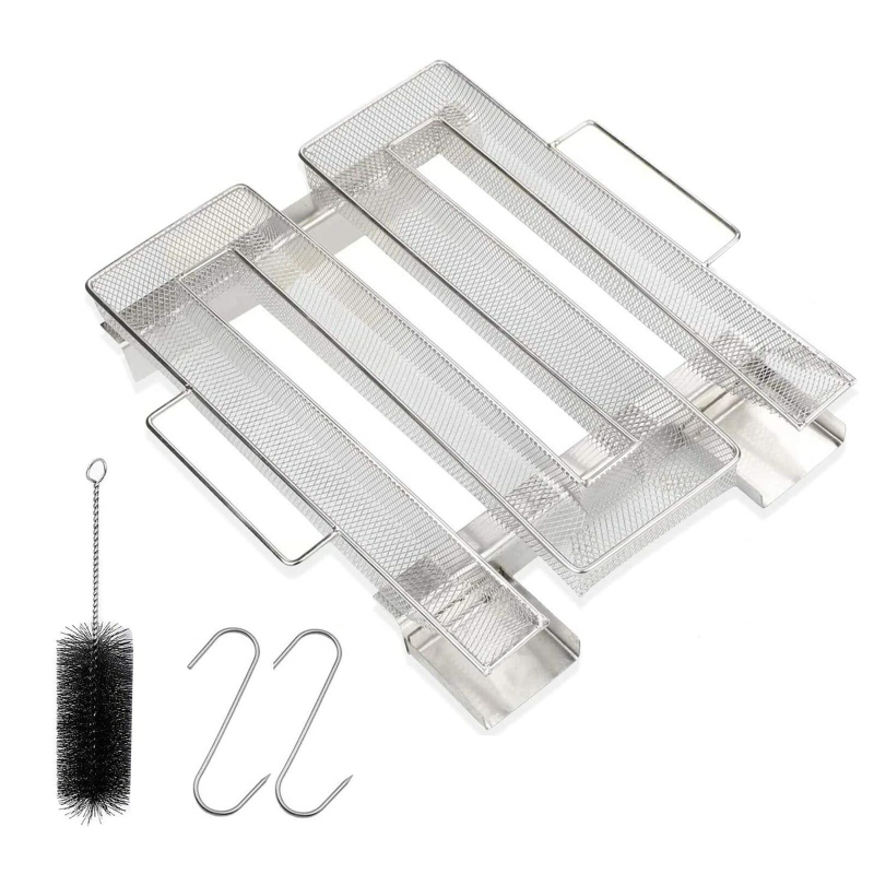 Nerūdijančio plieno apvalus rūkymo krepšelis, daugiakomponentinis grilio priedas, 0.166 kg