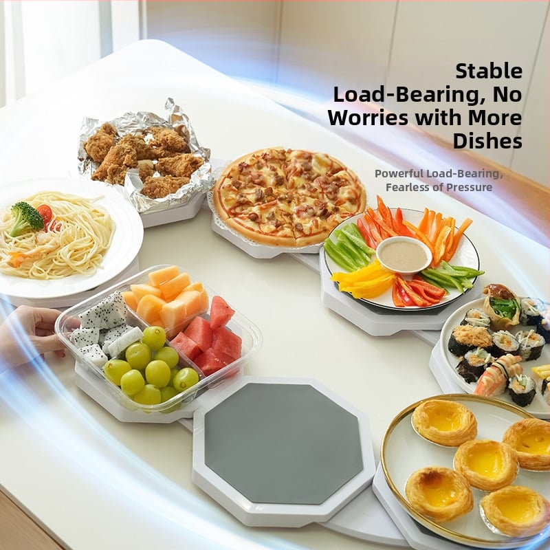 Περιστρεφόμενη πιατέλα σερβιρίσματος Lazy Susan — φορητή από ABS πλαστικό, προσαρμοζόμενη με εκτυπωμένο λογότυπο, Σειρά 55