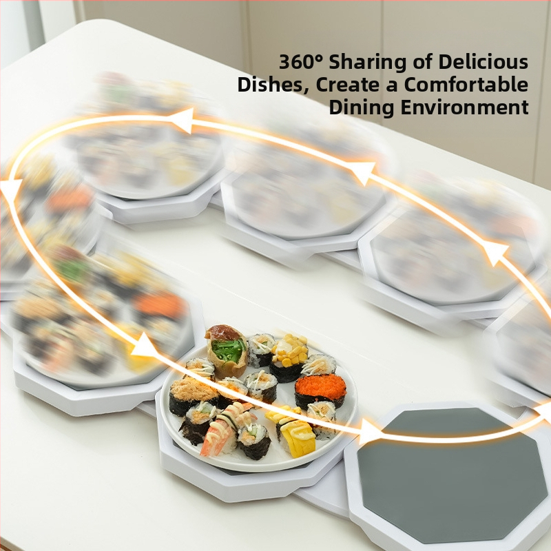 Ротационна тава за маса Lazy Susan — преносима ABS пластмаса, персонализирана с печатно лого, серия 55