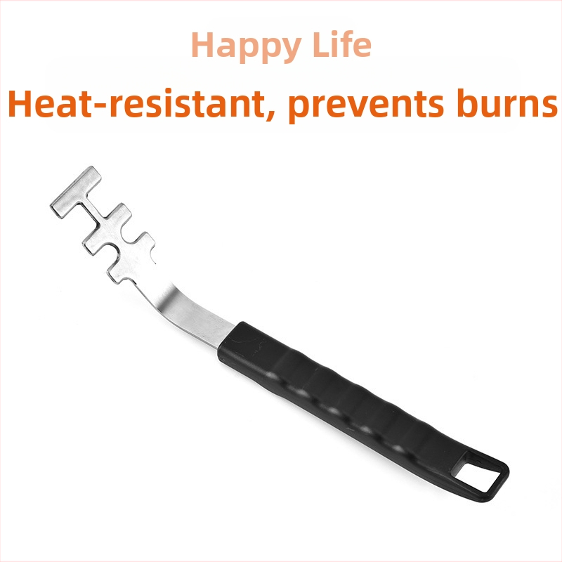 Nerūdijančio plieno orkaitės grotelės su traukimo rankena, apsauga nuo nudegimų, daugiafunkcinė kepimui ir griliavimui