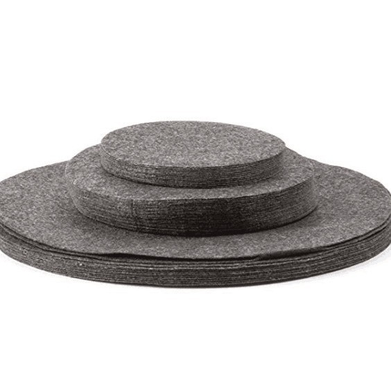 Комплект филцови подложки за съдове, антифрикционни, кръгли; стил модерен минимализъм (Материал: филц; Форма: кръгла; Стил: модерен минимализъм; Биодеградируем: Да)