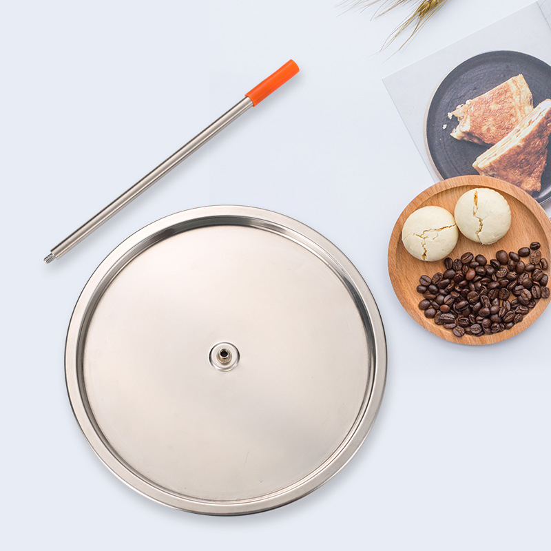 Nerūdijančio plieno šašlykų grilis su nuimamu rankenėleliu ir baze, vertikalus sustiprintas vištienos grotuvės rėmas, apvalus, svoris 0,3 kg