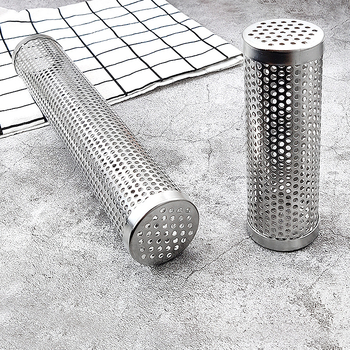 Bangqi nerūdijančio plieno dūmų vamzdelis — lauko kepsninės dėžutė, apvali šalto dūmo dėžutė, kepsninės įrankis, pakuotė 50