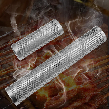 Bangqi nerūdijančio plieno dūmų vamzdelis — lauko kepsninės dėžutė, apvali šalto dūmo dėžutė, kepsninės įrankis, pakuotė 50